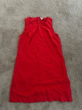 Jcrew Red Linen Shift Dress